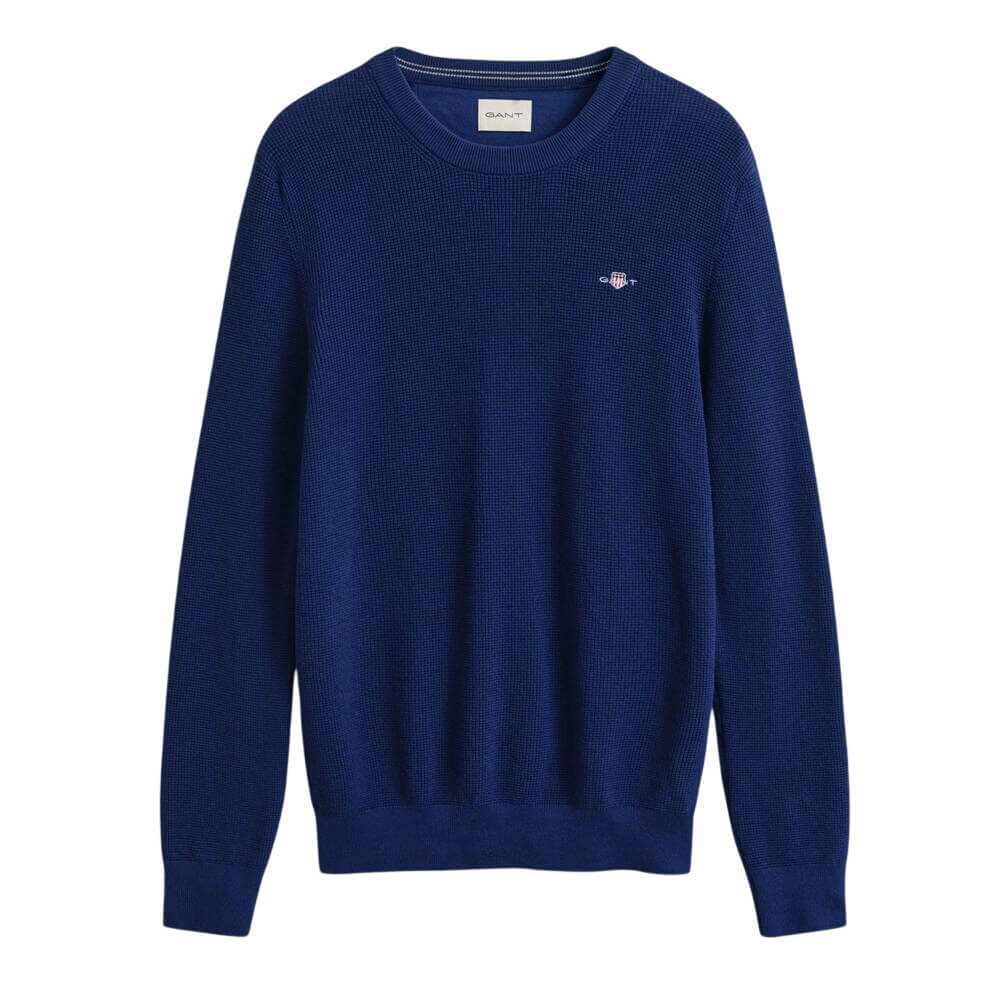 GANT Textured Cotton Crew Neck Sweater
